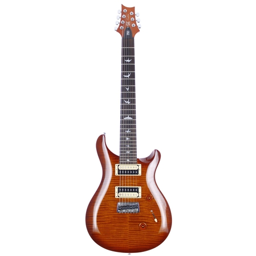 236 - 2014 Paul Reed Smith (PRS) SE Custom seven string electric guitar, made in Korea; Body: amber burst ... 