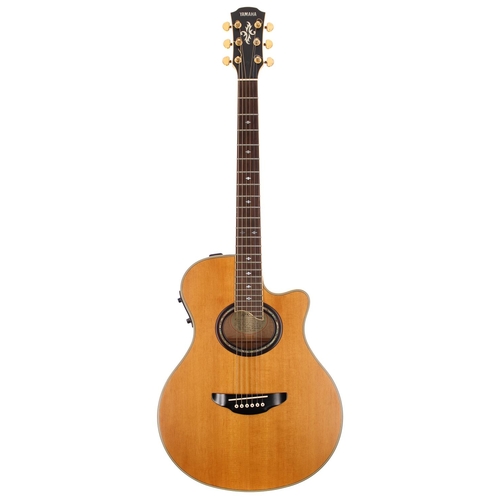 246 - Yamaha APX-10A electro-acoustic guitar; Back and sides: natural maple; Top: natural spruce; Neck: go... 