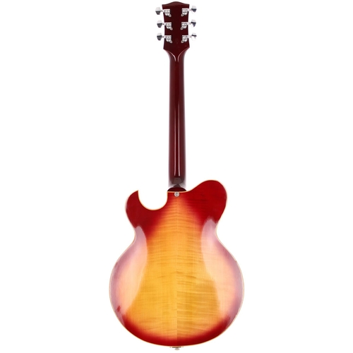 256 - Gordon Smith Gypsy hollow body electric guitar, made in England; Body: cherry sunburst finish, a few... 