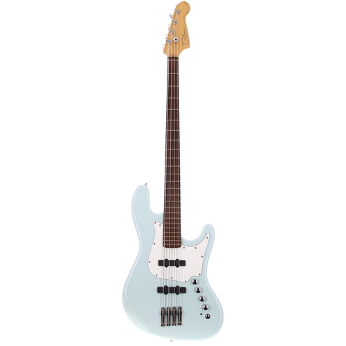 258 - Late 1990s Status Trace Elliott T-Bass guitar, made in England; Body: sky blue finish, hairline lacq... 