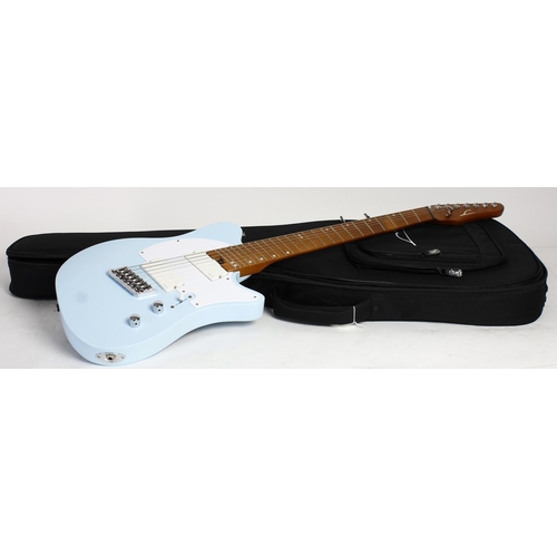 260 - Legator Opus OT7F electric guitar, made in Korea; Body: sky blue finish; Neck: roasted maple; Fretbo... 