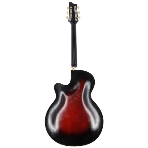 265 - 1960s Framus Black Rose Deluxe hollow body electric guitar, made in Germany; Body: black rose finish... 