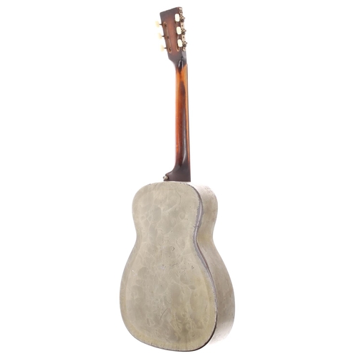 267 - National Duolian resonator guitar, made in USA, circa 1935; Body: Duco Frost finish metal body, heav... 