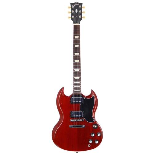 140 - 2011 Gibson '61 Reissue SG electric guitar, made in USA; Body: cherry finished mahogany, light buckl... 