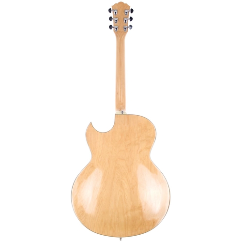 344 - 2007 Washburn J-3/N hollow body electric guitar, made in Indonesia; Body: natural finish, a few ligh... 