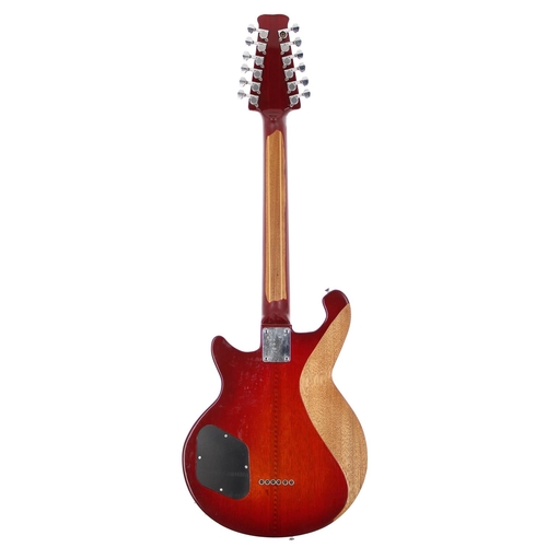 324 - Eccentric twelve string electric guitar, branded Pyre; Body: cherry sunburst finished mahogany three... 