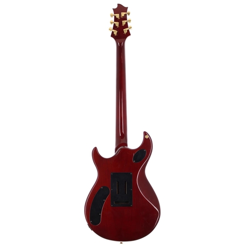 348 - 1980s Yamaha YSG Series electric guitar, made in Japan; Body: amber burst finish top upon cherry bac... 