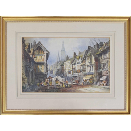 1268 - Charles James Keats (19th century) - 'Rouen', signed, watercolour, 12