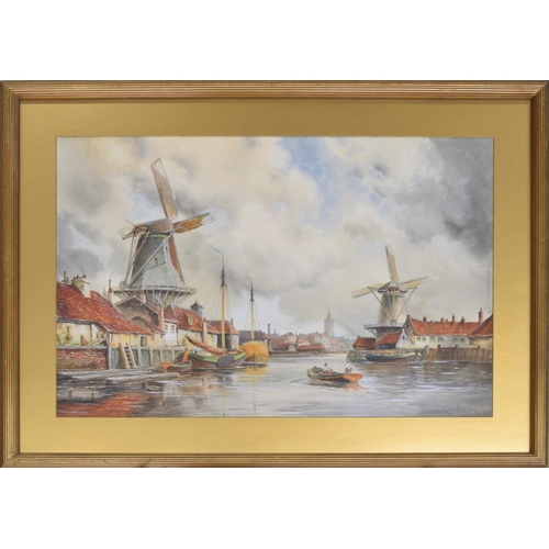 1274 - Louis Van Staaten (1859-1924) - Dutch river landscapes, signed, watercolour, 20