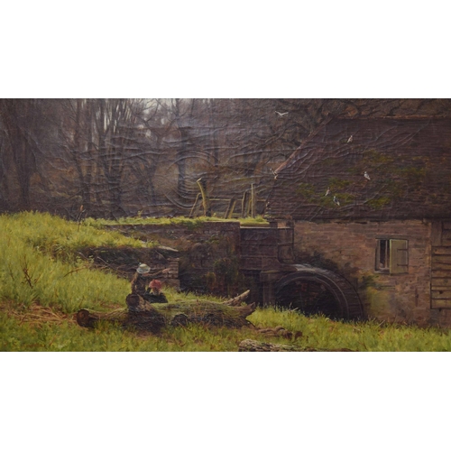 1282 - T* E* Bodkin (19th century) - The Old Mill, signed, label verso, oil on canvas, 16