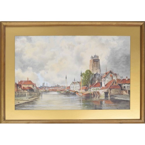 1274 - Louis Van Staaten (1859-1924) - Dutch river landscapes, signed, watercolour, 20