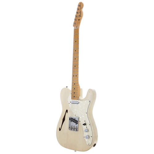 62 - 1969 Fender Thinline Telecaster electric guitar, made in USA; Body: see-through blonde refinish, hum... 