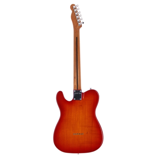 310 - Custom Build T Type electric guitar comprising good quality parts; Body: cherry burst finish, plugge... 