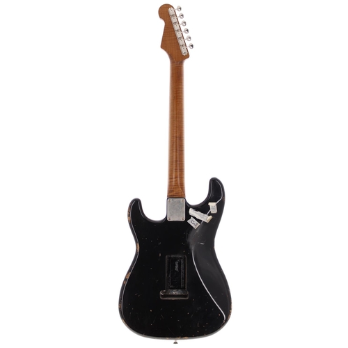 311 - Custom Build S Type electric guitar comprising good quality parts; Body: black finished light relic ... 