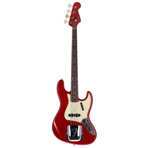 168 - Early 1980s Tokai Jazz Sound bass guitar; Body: candy apple red finish, scratches, dings and blemish... 