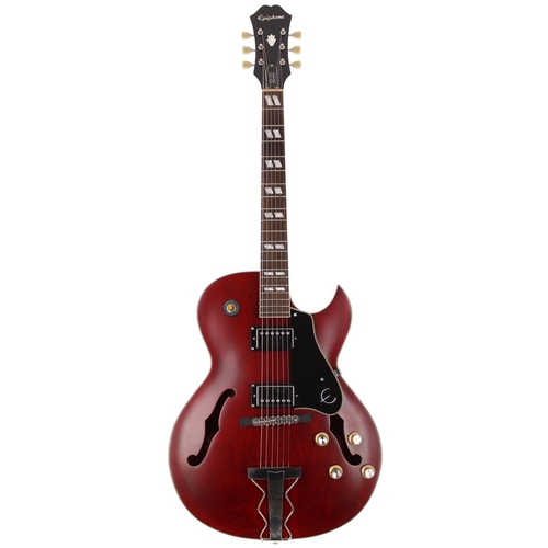 177 - 2014 Epiphone ES-175 Premium hollow body electric guitar; Body: matt cherry finish, one small blemis... 