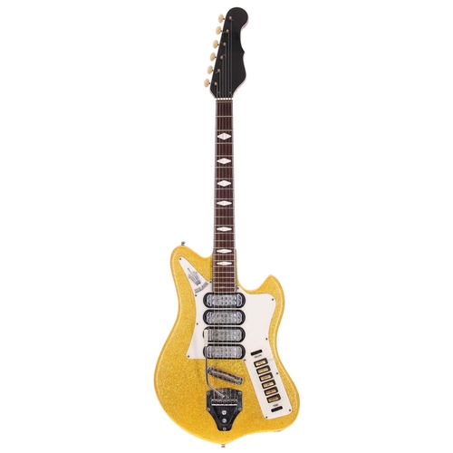 183 - Welson Kinton K4 electric guitar, made in Italy, circa 1963; Body: gold sparkle finish upon black ba... 