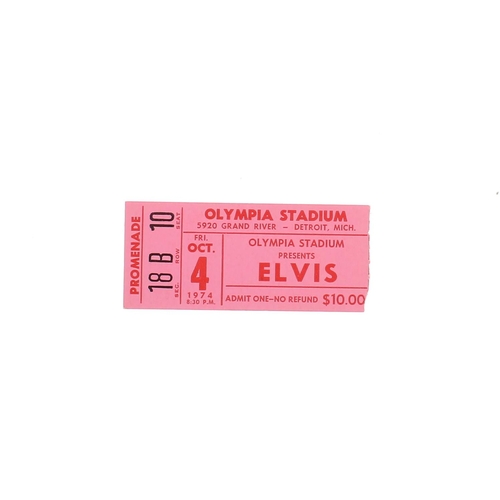 517 - Elvis Presley - original Elvis Presley concert ticket, Olympia Stadium, Detroit, 4th October 1974... 