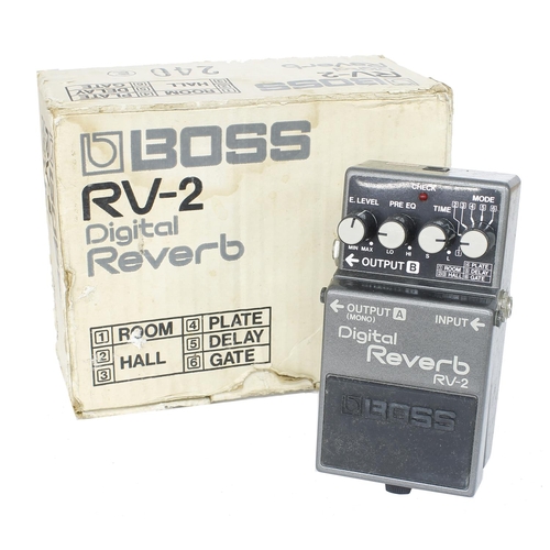 1988 Boss RV-2 Digital Reverb guitar pedal, made in Japan, boxed