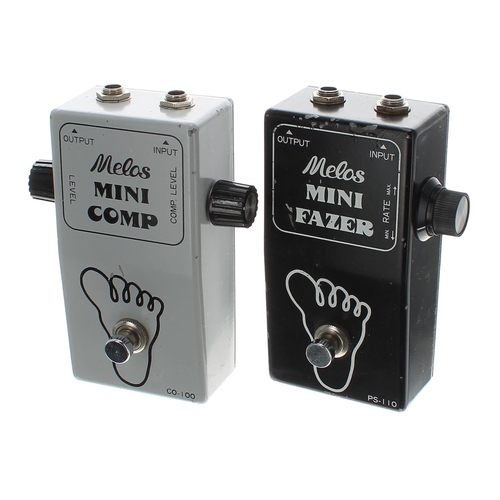 1213 - Melos Mini Fazer guitar pedal; together with a Melos Mini Comp guitar pedal (2)*Please note: Gardine... 