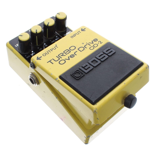 1220 - 1987 Boss OD-2 Turbo Overdrive guitar pedal, made in Japan, black label*Please note: Gardiner Houlga... 