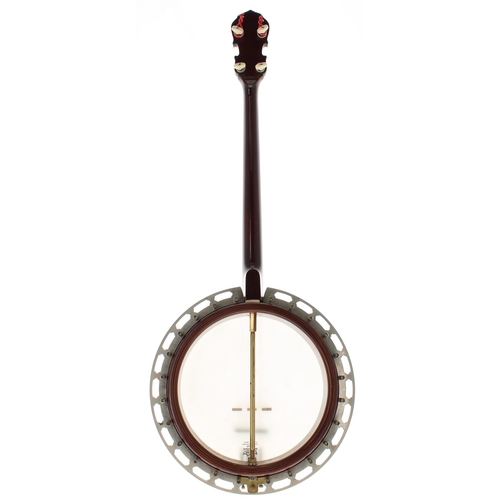 1509 - Gibson Mastertone TB3 banjo, with tenor neck and Ozark body, with geometric mother of pearl inlay to... 