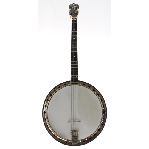 1571 - Vega Professional Model four string banjo, stamped on the perch pole made by  the Vega Company, Bost... 