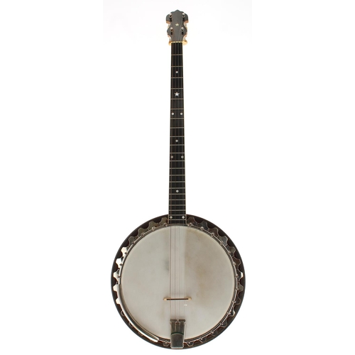 1572 - Vega Whyte Laydie four string banjo, stamped on the perch pole made by The Vega Company, Boston, Mas... 