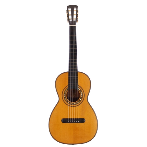 3503 - 19th century guitar labelled D & A Roudhloff, also bearing a handwritten label inscribed 'D &... 