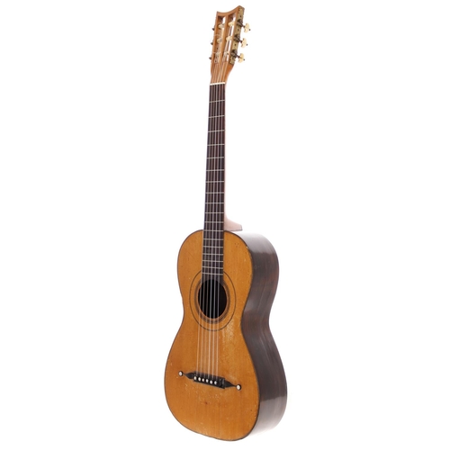 3507 - 1837 Louis Panormo guitar, made in England; Back and sides: Brazilian rosewood, repaired hairline sp... 