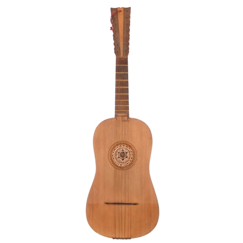 3509 - 18th century guitar battente of exceptional light weight (720gm), made in Italy or Spain; Back and s... 