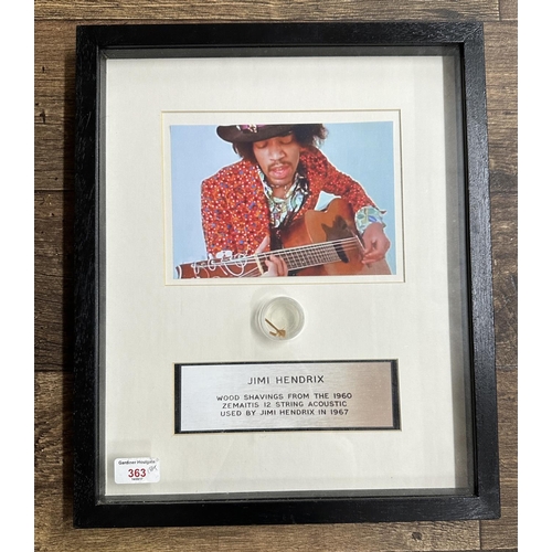 510 - Jimi Hendrix - shavings from the 1967 Zemaitis twelve string acoustic guitar as played by Jimi Hendr... 