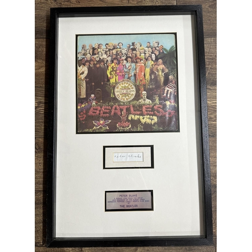 532 - Sir Peter Blake - autographed framed copy of The Beatles 'Sgt Pepper' LP, 29