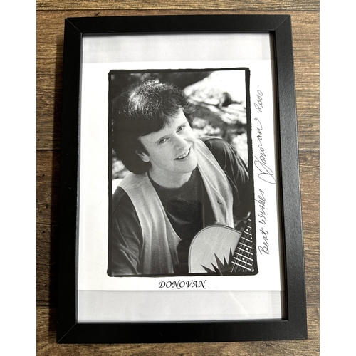 536 - Donovan - autographed black and white publicity photograph, framed*Sent to the vendor for promotiona... 