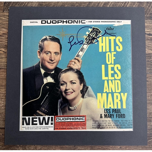 561 - Les Paul - autographed 'Hits of Les and Mary' album sleeve within mount