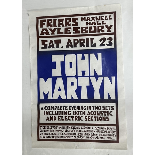 569 - John Martyn - original 1980s concert poster for John Martyn and His Band at The Manchester Free Trad... 