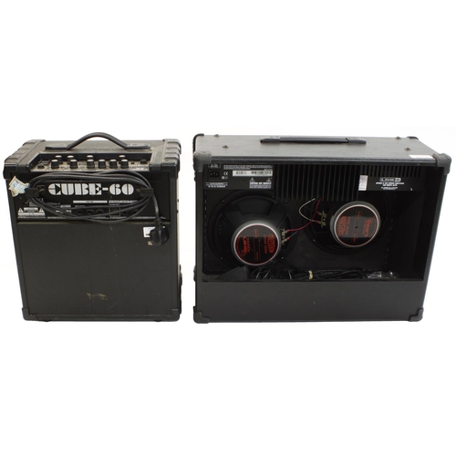 828 - Roland Cube 60 guitar amplifier; together with a Line 6 Spider II guitar amplifier (2)*Please note: ... 