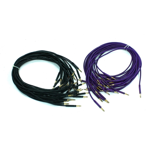 3290 - Over twenty Planet Waves gold patch bay cables (black and purple)*Please note: Gardiner Houlgate do ... 