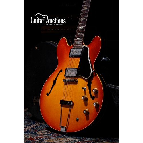 134 - Gibson ES-335TD semi-hollow body electric guitar, made in USA (1966-69); Body: tea burst finish, lac... 