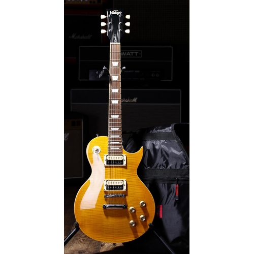 672 - 2013 JHS Vintage Paradise electric guitar; Body: lemon finish figured top upon mahogany back, a few ... 