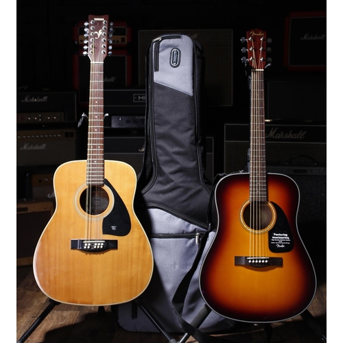 718 - 2015 Fender CD-60/SB acoustic guitar with Kinsman gig bag (imperfections to finish); together with a... 