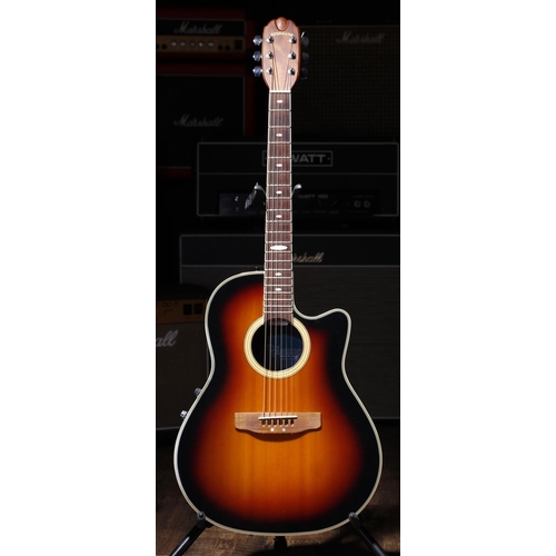 721 - Applause by Ovation AE-38 electro-acoustic guitar, made in Korea; Body: sunburst finish spruce top u... 