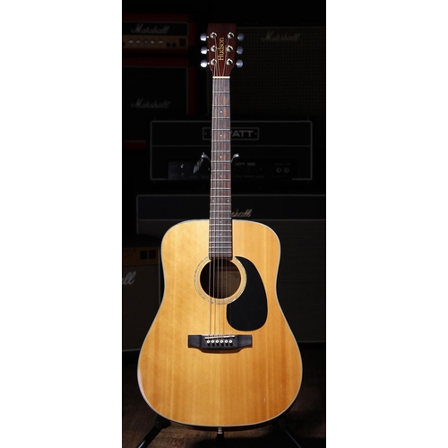 722 - Hudson CRD-2 acoustic guitar; Back and sides: mahogany; Top: natural spruce, a few minor marks; Neck... 