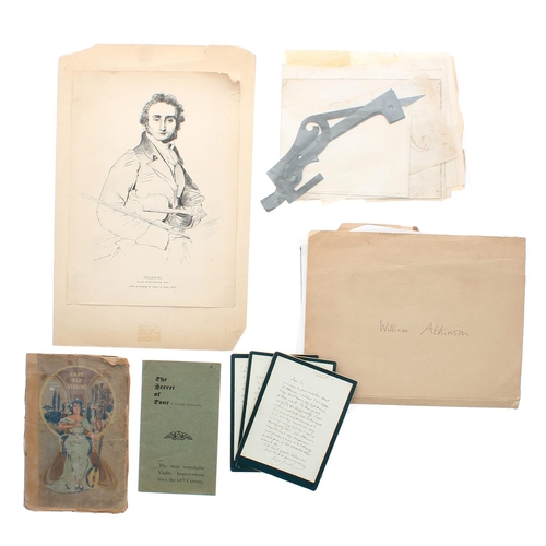2434 - Interesting small collection of stringed instrument related ephemera including:a handwritten letter ... 