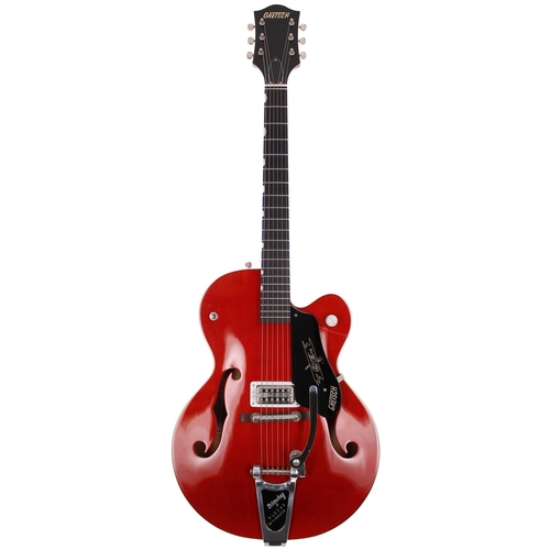 187 - 2008 Gretsch G6119-1959 Tennessean Rose hollow body electric guitar, made in Japan; Body: red finish... 