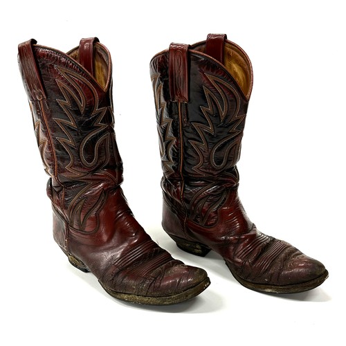 572 - Michael Chapman - pair of John Simpson tooled leather cowboy boots*From the Michael Chapman collecti... 