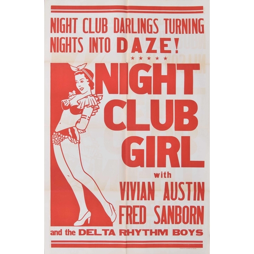 706 - Night Club Girl - USA movie poster, 1944, starring Vivian Austin, Fred Sanborn & The Delta Rhyth... 