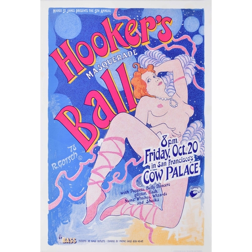 754 - Hooker's Masquerade Ball - vintage US advertising poster for the Ball at The Cow Palace, San Francis... 