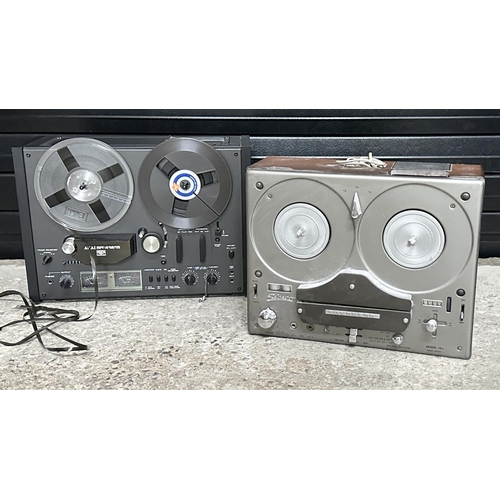 Akai GX-4000D reel-to-reel tape recorder; together with a Tandberg