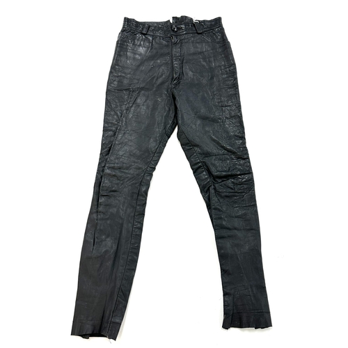 583 - Billy Idol - pair of 1980s stage worn black leather trousers, later owned and worn by Generation X g... 